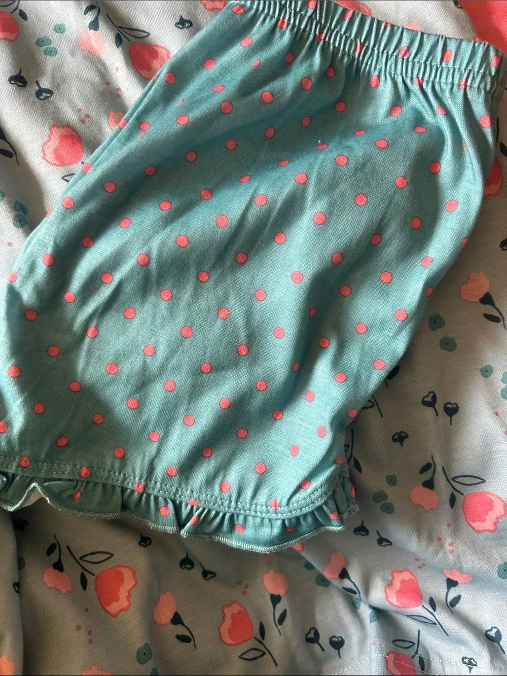 Carter's Coral Llama Top with Teal Llama and Dot Pajama Bottoms